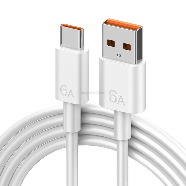 كابلات USB2.0 للشحن السريع من النحاس النقي 6A من النوع C