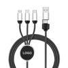 Daugiasluoksnis nailoninis pintas 3 viename USB laidas su LED apšvietimu
