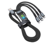 Нейлоновый мульти-зарядный кабель USB 3 в 1 мощностью 100 Вт, гибкий