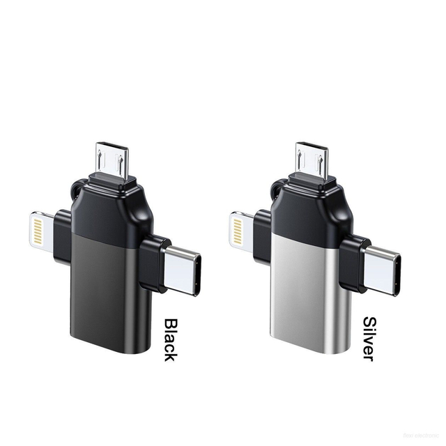 3-in-1 USB-adapter met bliksemsnelle micro-type-c-connectoren