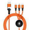 Daugiasluoksnis nailoninis pintas 3 viename USB laidas su LED apšvietimu
