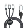 Daugiasluoksnis nailoninis pintas 3 viename USB laidas su LED apšvietimu