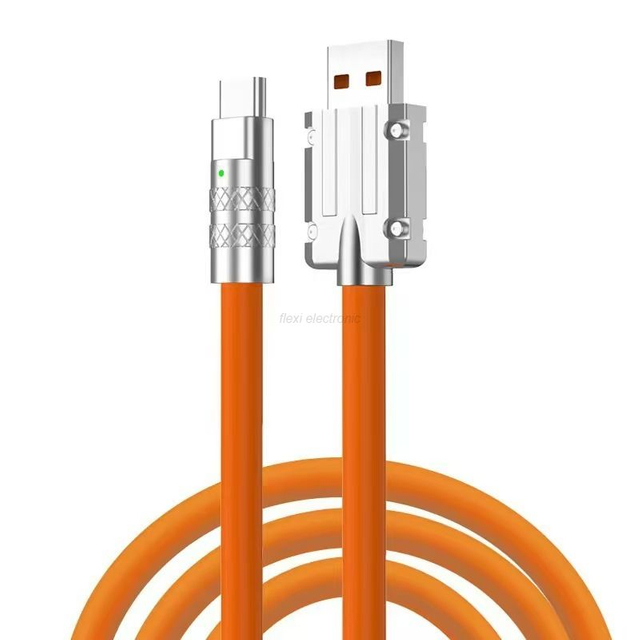 Мягкий силиконовый USB-кабель для зарядки мощностью 120 Вт