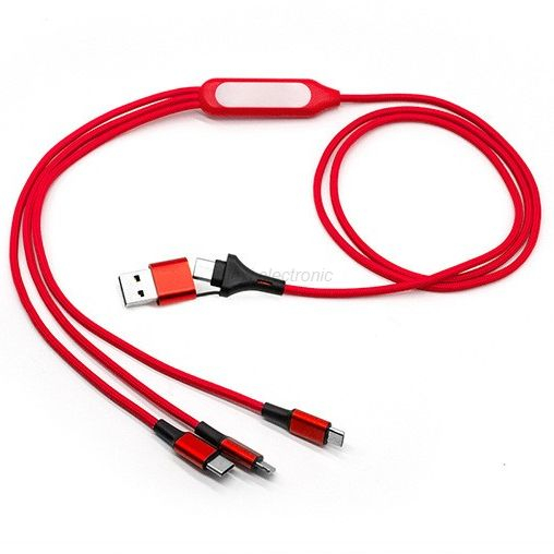 สายชาร์จ Universal 3 in 1 หลายเส้นพร้อมดีไซน์ LED