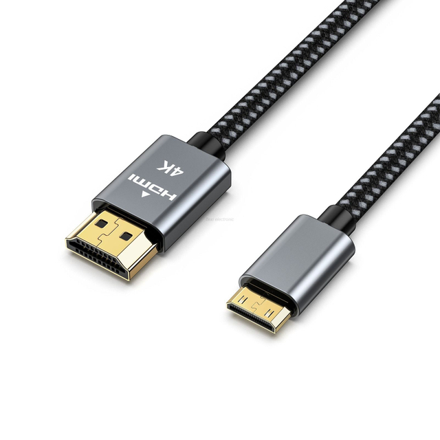 کابل Micro HDMI نر به HDMI 4K 30AWG با پوسته آلومینیومی