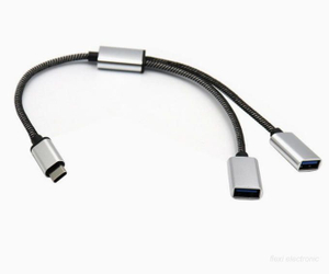 هاب کابل شکاف USB C 2 در 1