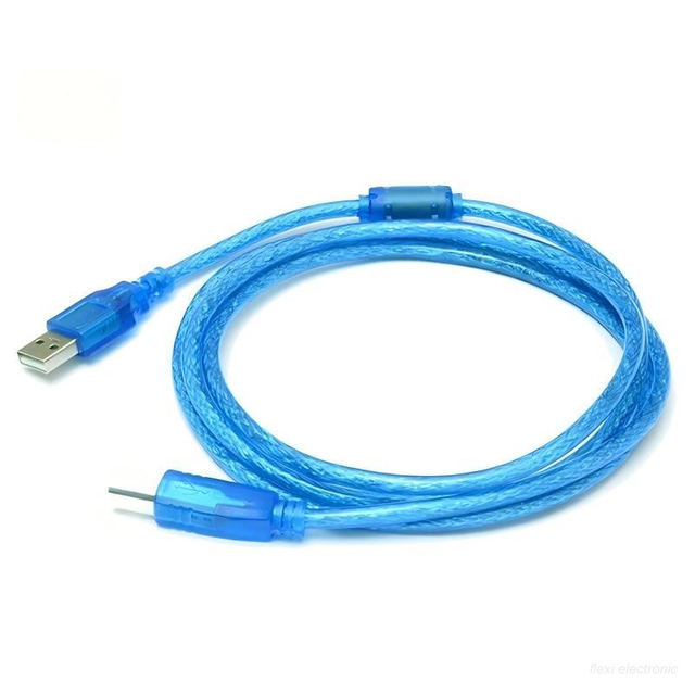Transparent bl&aring; USB 2.0 Am till Bm Kabel utskriftskabel