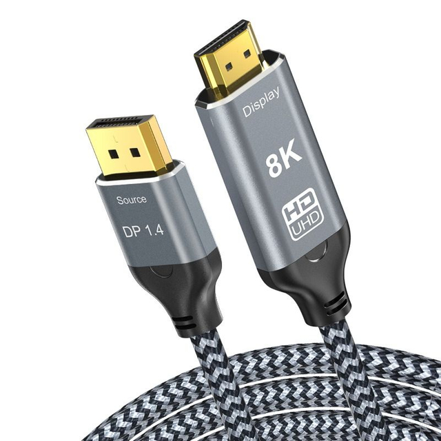 Cable macho DP de 8k a HDMI macho